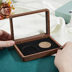 Boîtes d'emballage de pièces de monnaie en bois à 2 compartiment&nbsp;CON-WH0110-021B