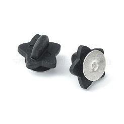 塩ビカップ  フラットヘッドピン付き  スター  ブラック  13.5x14x8mm&nbsp;FIND-WH0065-03A
