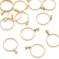12 pendentif à lunette arrière ouverte en acier inoxydable 304&nbsp;STAS-TA0006-50F