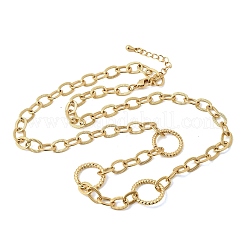 Латунная фактурная цепочка с плетением из проволоки и ожерельем из звеньев&nbsp;NJEW-L013-07G