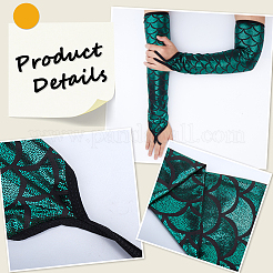 Перчатки из полиэстера с рыбьей чешуей AJEW-WH20006-222B