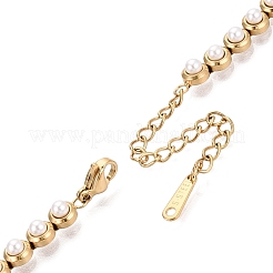 Bracelets de tennis en acier inoxydable et perles de plastique pour femmes&nbsp;SA-CBACDF9-01G