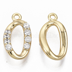 Латунные микропаве прозрачные кубические циркониевые подвески&nbsp;KK-R126-042-NF
