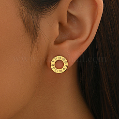 Серьги-гвоздики из нержавеющей стали с римскими цифрами в стиле ретро&nbsp;ZQ6109