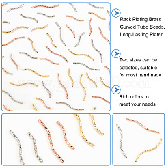 60 шт. 6-х стилевая стойка с покрытием из латуни изогнутые трубчатые бусины KK-BC0009-14