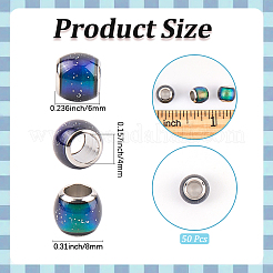 50шт стеклянные европейские бусины GLAA-PA0001-02