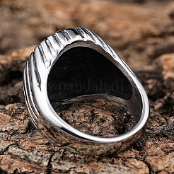 Anillos de dedo de acero inoxidable 304 texturizados para hombres&nbsp;FS-WGDE9FA-04