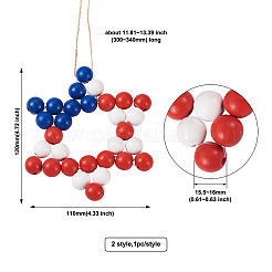 2 шт. 2 стиля рождественской тематики деревянные подвесные украшения HJEW-EL0001-01B