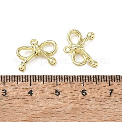 合金ペンダント  ちょう結びのチャーム  ラックめっき  カドミウムフリー＆鉛フリー  ゴールドカラー  13x17.5x4.5mm  穴：1.2mm&nbsp;AL-CBA5609-04G