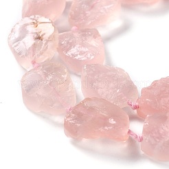 Fili di perline di quarzo rosa naturale grezzo grezzo&nbsp;G-G010-15