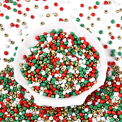6/0 стеклянные бусины с рождественской тематикой для выпечки SEED-S002-KM-01