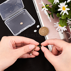 2ペア2色のスターリングシルバーのイヤリング  ピアスバックキャッチ  ゴールデン·ステンレス鋼色  6x7x1.5mm  穴：1.2mm  1対/カラー&nbsp;STER-CN0001-14C