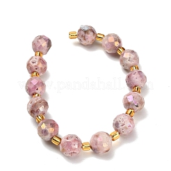 Perles de cristal de géode druzy naturelles électroplaquées&nbsp;G-F833-P01-10mm