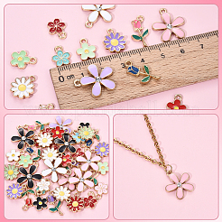 40 шт. 5 стиля случайных цветов эмалевые подвески из сплава&nbsp;ENAM-YW0004-79B