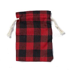 Sacs de jute rectangulaires sur le thème de Noël avec cordon de jute&nbsp;ABAG-E006-01E