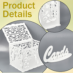 Держатель для денег из дерева на свадьбу с табличкой&nbsp;DJEW-WH20011-001B