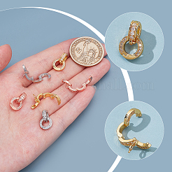 12 шт. 3-х цветные латунные застежки-крутилки со стразами FIND-AR0006-18