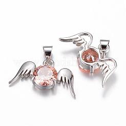 Латунь кубический цирконий кулон ZIRC-P016-49P