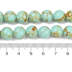 Синтетических нитей бирюзовые бусы TURQ-H038-10mm-XXS23