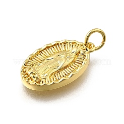 Овальные с рисунком Девы Марии латунные подвески&nbsp;KK-G525-14G