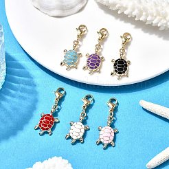 Подвесные украшения из эмалевого сплава с черепахой&nbsp;HJEW-JM04323