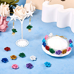32 шт. 8 цвета 3D краска для выпечки розы алюминиевые бусины&nbsp;FIND-TA0006-14