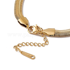 Bracciale a maglie malocchio smaltato con catene piatte a serpente&nbsp;BJEW-P284-06C-G