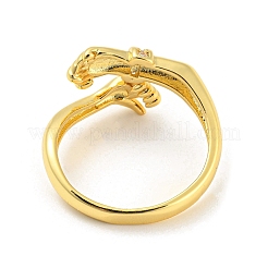 Открытое кольцо-манжета из латуни с микропаве из кубического циркония RJEW-C033-10G