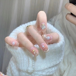 Faux ongles en plastique à motif de flocon de neige de Noël&nbsp;PW-WG5E749-01