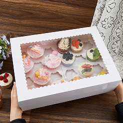 Scatole da forno per cupcake in cartone con 24 fessura&nbsp;CON-WH0095-123B