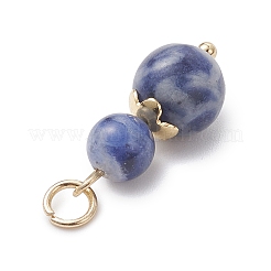 3 шт. 3 стильных круглых подвесок из окрашенного натурального кварца&nbsp;PALLOY-JF04701-01