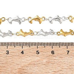 Collares de cadena de eslabones de delfín de acero inoxidable 304 de dos tonos para mujer&nbsp;NJEW-G201-02GP