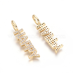 Messing micro pave klare zirkonia anhänger&nbsp;ZIRC-L085-40G