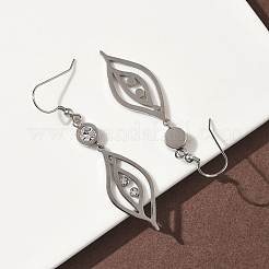 Серьги-подвески в форме листьев из нержавеющей стали 304&nbsp;EJEW-Z129-13P