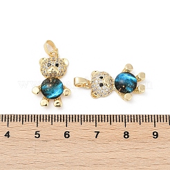 Латунные микропаве прозрачные подвески с фианитом KK-R213-07G-01