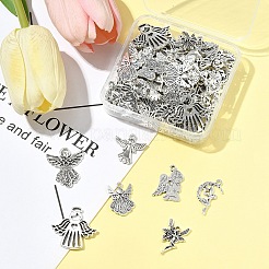 80 шт. луна из сплава в тибетском стиле с подвесками в виде фей&nbsp;TIBEP-FA0001-RS