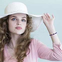 4шт. 4-цветный набор плетеных браслетов из стекла и пластика от сглаза BJEW-AN0001-27