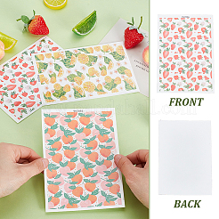 3 stücke 3 arten obst muster keramik ton wasser transfer papier&nbsp;DIY-GA0002-95