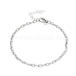 Bracelets à maillons ovales torsadés en acier inoxydable 304 de 3 mm pour homme et femme&nbsp;SA-CBAB767-17A-P