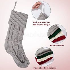 4 шт. 4-х цветные вязаные акриловые хлопчатобумажные мешочки для чулок&nbsp;AJEW-SP0004-04