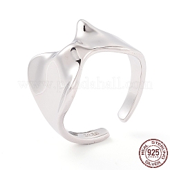 925 rhodinierter Manschettenring aus Sterlingsilber&nbsp;RJEW-Z011-05P