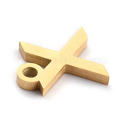 304ステンレスペンダント  マットなスタイル  ギリシャ語のアルファベット  金色  文字.x  文字.c：9.5x8x1.5mm  穴：1.5mm&nbsp;STAS-F267-10C-G
