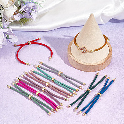 12шт 12 цвета витой нейлоновый шнур слайдер для изготовления браслета&nbsp;MAK-UN0001-55