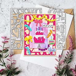 Трафареты для резки штампов из углеродистой стали для торта ко дню рождения DIY-WH0309-1482