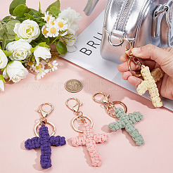 6 шт. 6-х цветный хлопковый трикотажный крест-подвеска KEYC-MA00004