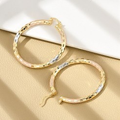 Двухцветные серьги-кольца из латуни&nbsp;EJEW-B117-06E-M