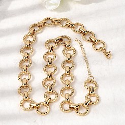 Ожерелье из круглых звеньев с текстурированной поверхностью из нержавеющей стали 304 толщиной 13 мм.&nbsp;NJEW-P349-01A-G