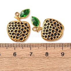 304ステンレススチールエナメルペンダント  ゴールドカラー  りんごチャーム  22x15x3mm  穴：1.8mm&nbsp;LS-STAS-K326-01C-G