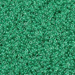 MIYUKIラウンドロカイユビーズ  日本製シードビーズ  （rr225)緑の裏地付きクリスタル  11/0  2x1.3mm  穴：0.8mm  約5500個/50g&nbsp;SEED-X0054-RR0225