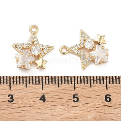 Латунные микропаве прозрачные подвески с фианитом&nbsp;KK-T080-26G